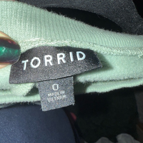 Torrid Teal Long Sleeve Sweatshirt - Picture 3 of 4